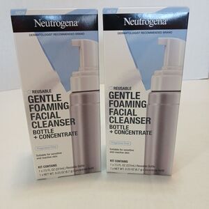 2-Neutrogena Reusable Gentle Foaming Facial Wash Cleanser Bottle Concentrate KIT